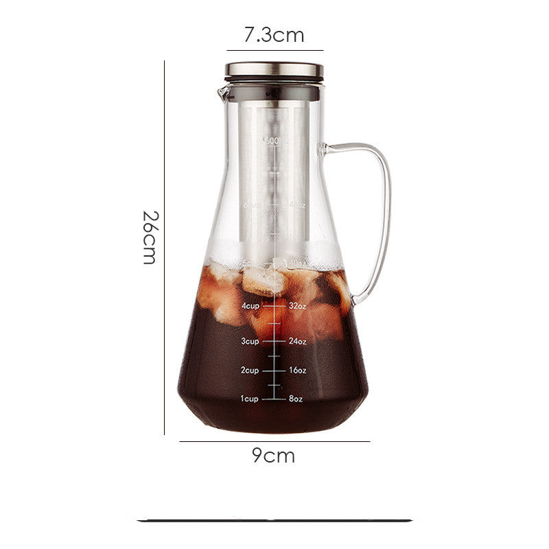 Glass Coffee Pot Mocha Cold Brew Cafetera Filter Coffee Pot Tea Infuser - Anytime Bliss