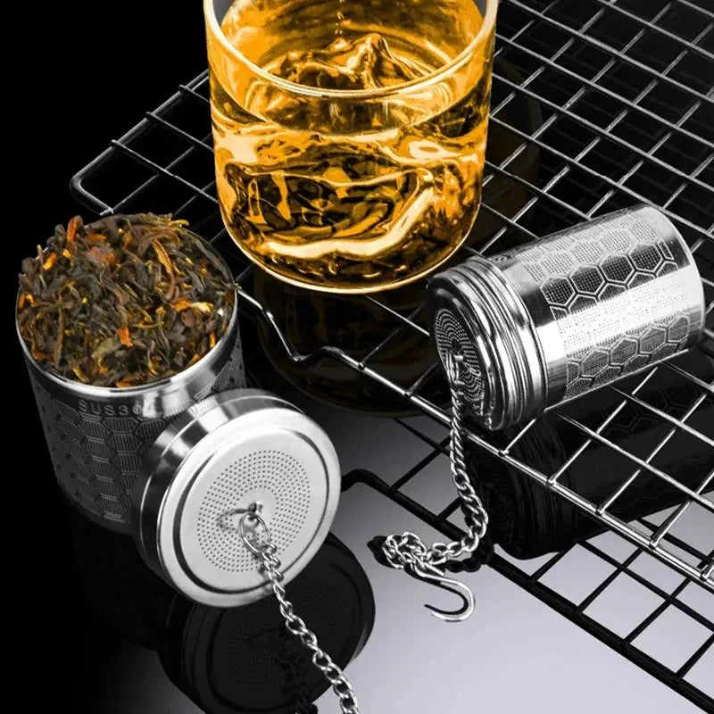Tea Infuser | Extra Fine Mesh Stainless Steel Tea Strainer with Chain Hook for Loose Leaf Tea - Anytime Bliss