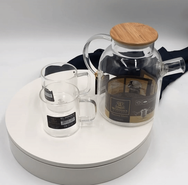 3 Piece Thermo Glass Asian Tea Entertaining Set For 2 - Anytime Bliss